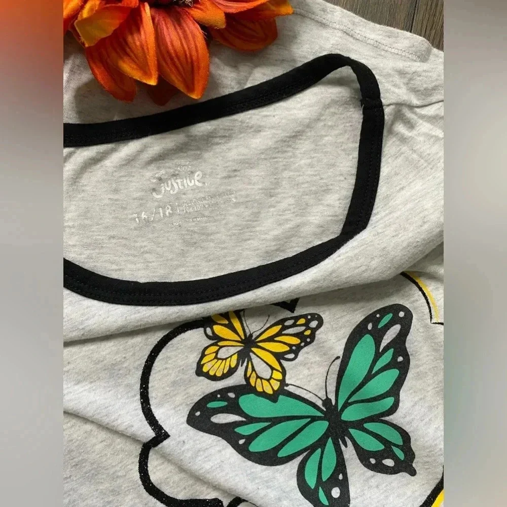 🌻5/$25🌻JUSTICE Long Sleeved Cat T-Shirt | 16/18 |